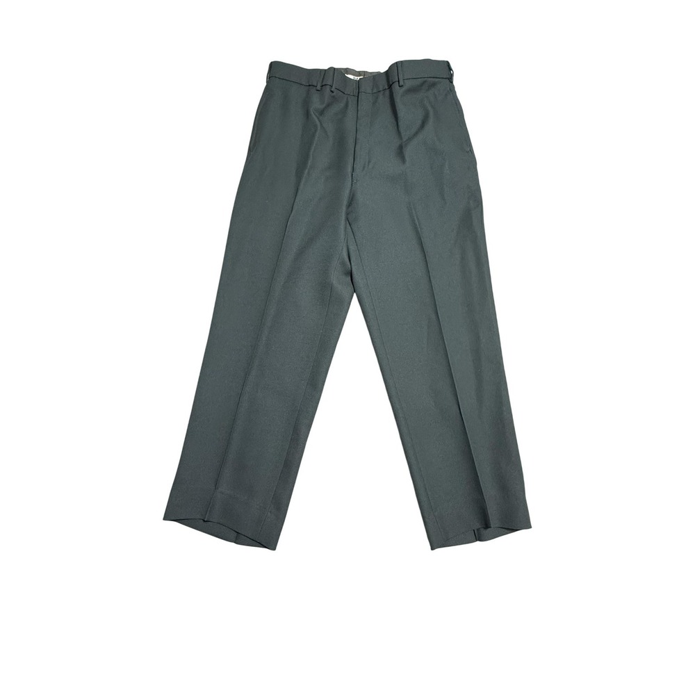 Patriot Pants Mens 34x27 Green Polyester Pleated Dress Army Uniform Workwear